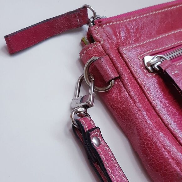 Nordstrom Pink Leather Candystripe Wristlet/Clutch - Picture 6 of 11